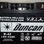 Batería Duncan 12V 45Ah libre de mantenimiento
